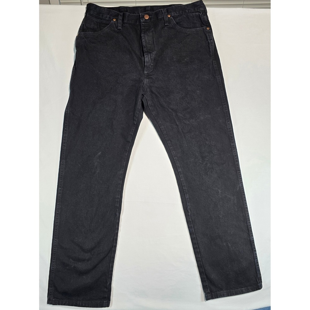 Wrangler‎ Cowboy Cut Relaxed Fit Jeans Mens 36x32 Faded Black Denim 13MWZWK